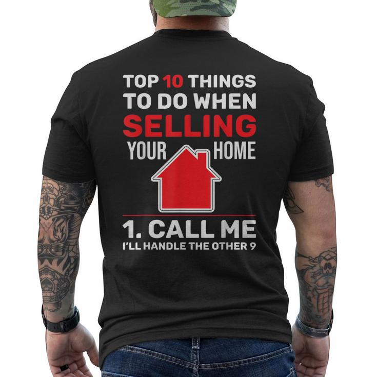 Top 10 Things To Do When Selling Your Home Call Me Realtor Men's T-shirt Back Print