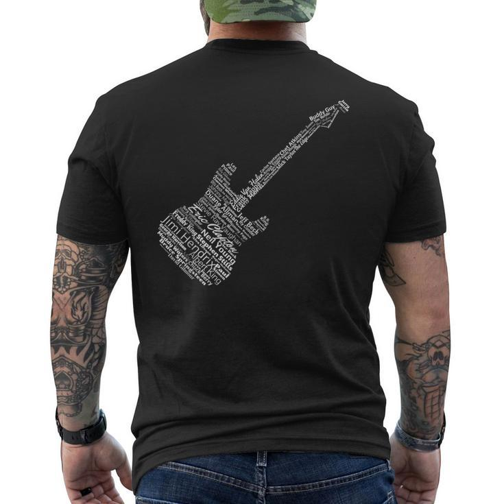 Top Rock And Blues Guitar Legends Name Men's T-shirt Back Print
