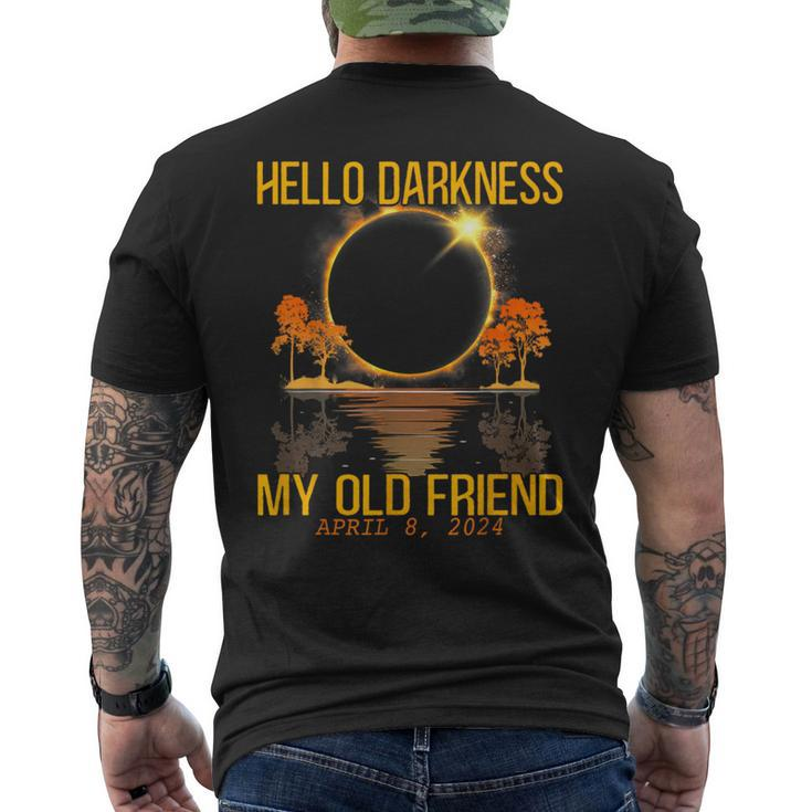 Total Eclipse 2024 Hello Darkness My Old Friend Men's T-shirt Back Print