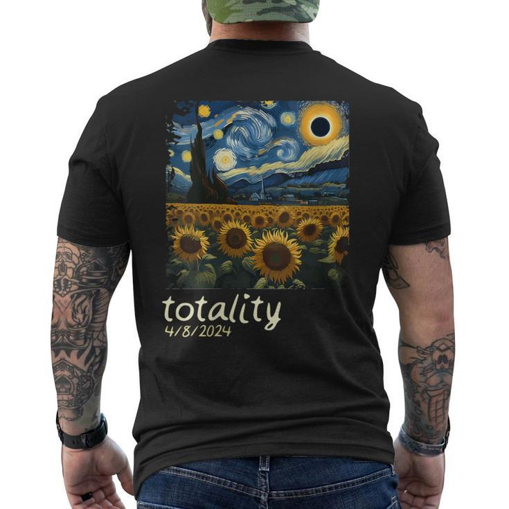 Total Solar Eclipse 2024 40824 Starry Night Painting Women Men's T-shirt Back Print