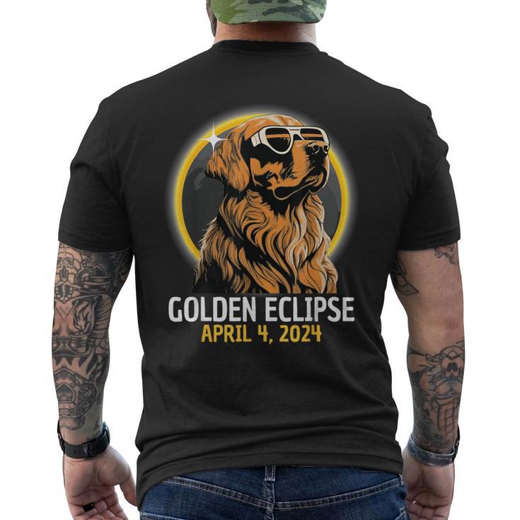 Total Solar Eclipse 2024 April 8 Golden Eclipse Dog Totality Men's T-shirt Back Print