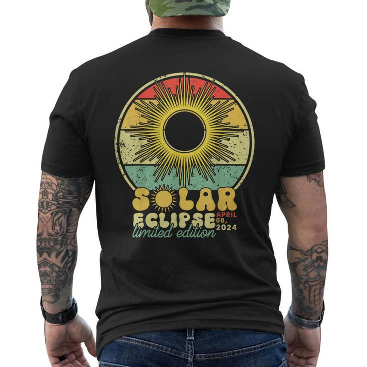 Total Solar Eclipse 2024 April 8 2024 Retro Limited Edition Men's T-shirt Back Print