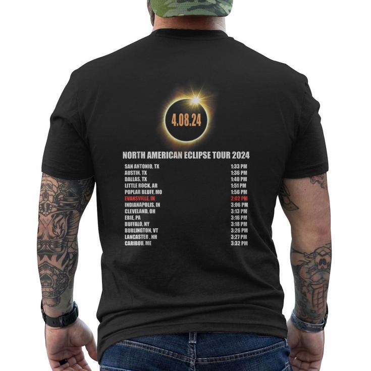 Total Solar Eclipse 2024 April 8Th Evansville Indiana Men's T-shirt Back Print