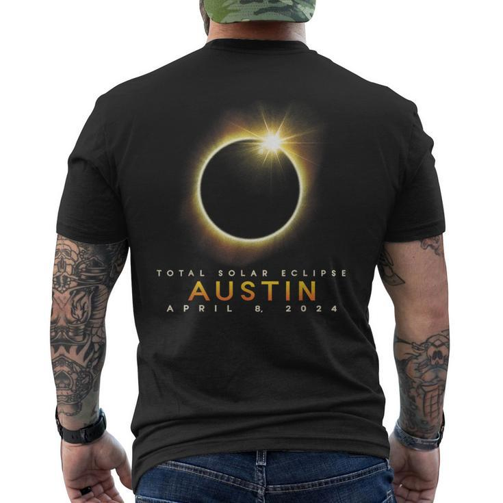Total Solar Eclipse 2024 Austin April 8 2024 Moon Cover Men's T-shirt Back Print