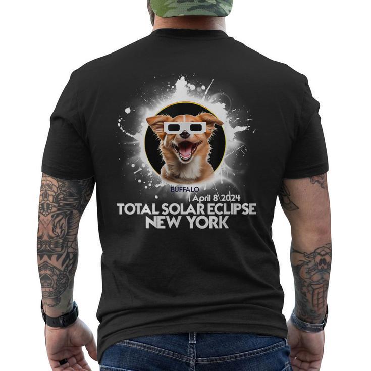 Total Solar Eclipse 2024 Buffalo New York Solar Eclipse Dog Men's T-shirt Back Print