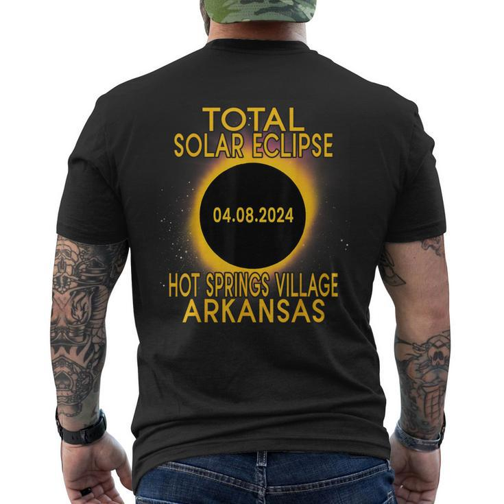 Total Solar Eclipse 2024 Hot Springs Village Arkansas Men's T-shirt Back Print