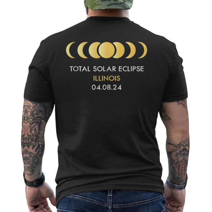 Total Solar Eclipse 2024 Illinois America Totality 040824 Men's T-shirt Back Print