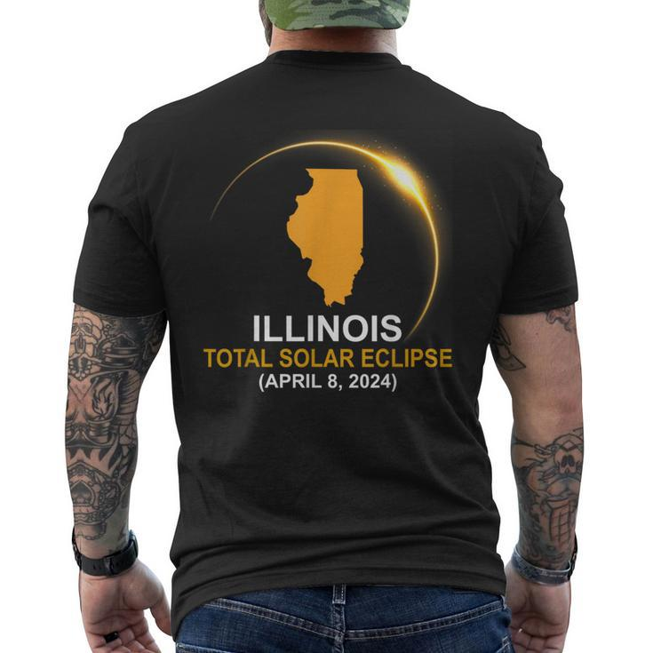Total Solar Eclipse 2024 Illinois State Solar Eclipse Men's T-shirt Back Print