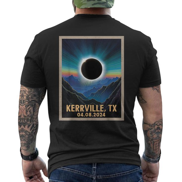 Total Solar Eclipse 2024 Kerrville Texas Vintage Men's T-shirt Back Print