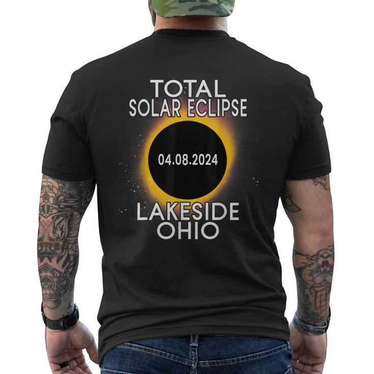 Total Solar Eclipse 2024 Lakeside Ohio Men's T-shirt Back Print