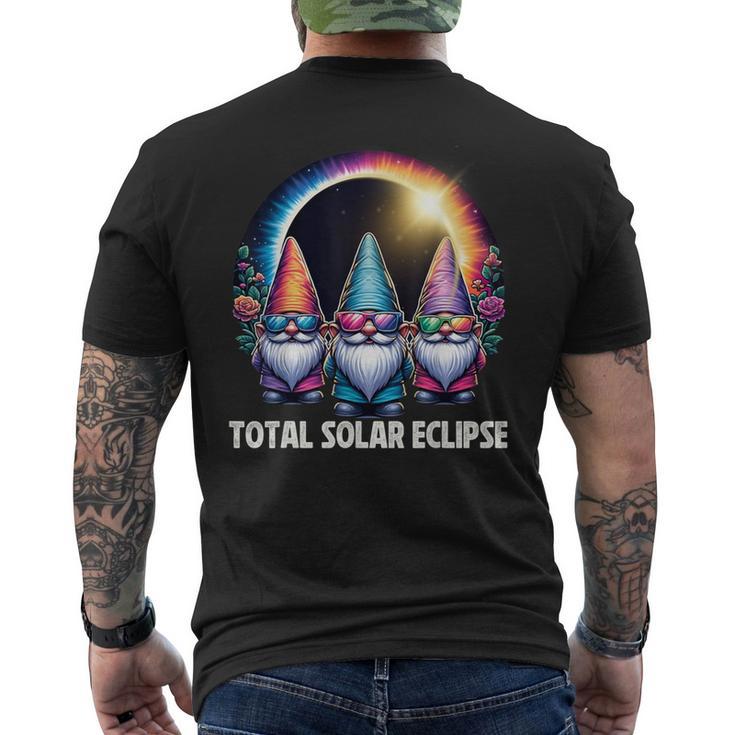 Total Solar Eclipse 2024 Matching Cute Gnomes Watching Party Men's T-shirt Back Print