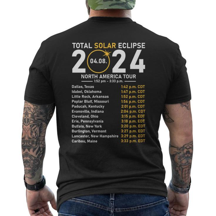 Total Solar Eclipse 2024 North America Tour State Totality Men's T-shirt Back Print
