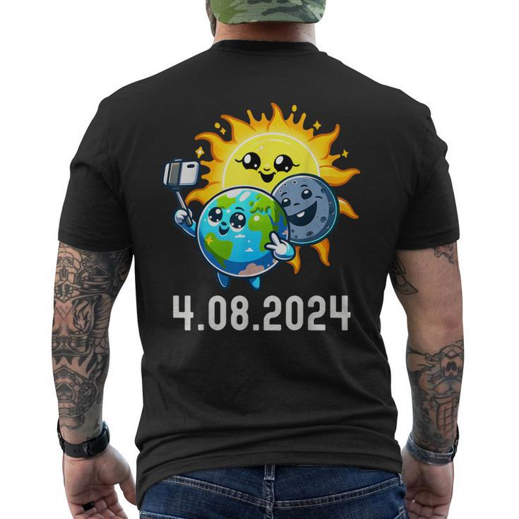 Total Solar Eclipse 2024 Totality April 8 Cute Selfie Men's T-shirt Back Print