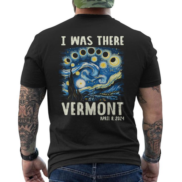 Total Solar Eclipse 2024 Vermont Starry Night Painting Men's T-shirt Back Print