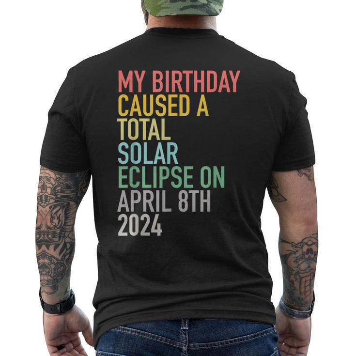 Total Solar Eclipse 4-8-2024 April 8Th Birthday Astrology Men's T-shirt Back Print