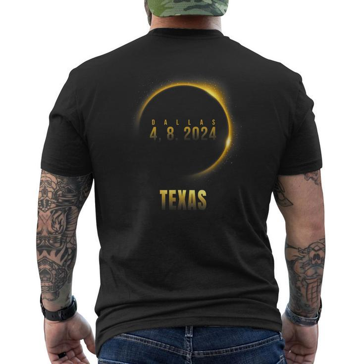 Total Solar Eclipse 4082024 Dallas Texas Men's T-shirt Back Print