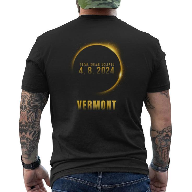 Total Solar Eclipse 4082024 Vermont Men's T-shirt Back Print