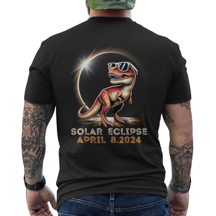 Total Solar Eclipse 40824 Dinosaur Solar Eclipse 2024 Men's T-shirt Back Print