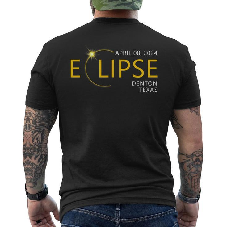 Total Solar Eclipse Apirl 08 2024 Denton Texas Totality Men's T-shirt Back Print