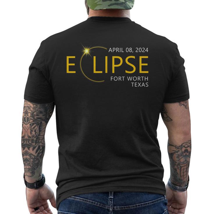 Total Solar Eclipse Apirl 08 2024 Fort Worth Texas Totality Men's T-shirt Back Print