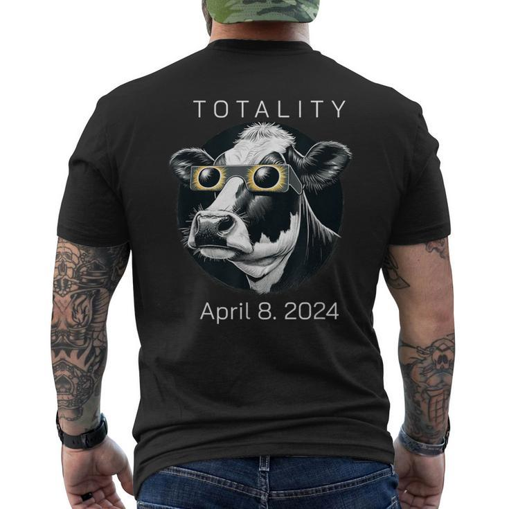Total Solar Eclipse April 8 2024 Cow Watching Solar Eclipse Men's T-shirt Back Print