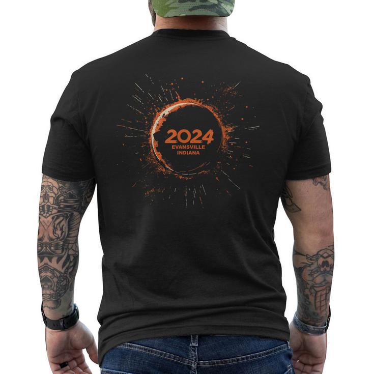 Total Solar Eclipse April 8 2024 Evansville Indiana Men's T-shirt Back Print