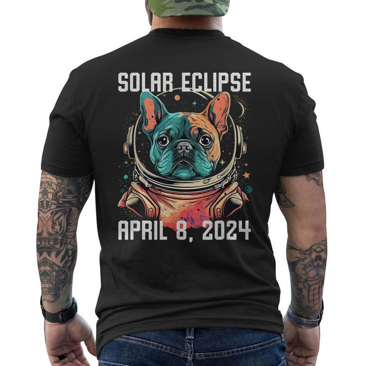 Total Solar Eclipse April 8 2024 French Bulldog Men's T-shirt Back Print