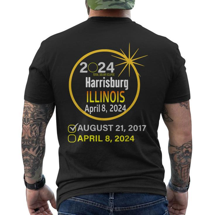 Total Solar Eclipse April 8 2024 Illinois Harrisburg Men's T-shirt Back Print