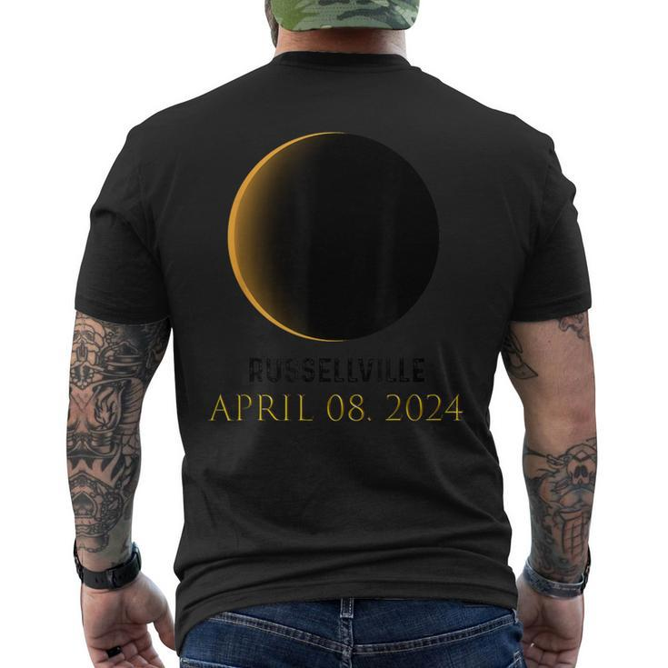 Total Solar Eclipse April 8 2024 Russellville Arkansas Men's T-shirt Back Print