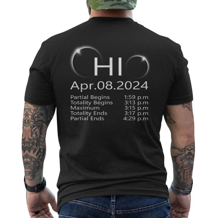 Total Solar Eclipse April 8 2024 Totality Ohio Schedule Time Men's T-shirt Back Print