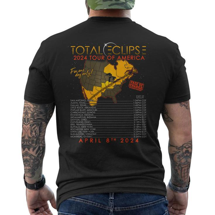 Total Solar Eclipse April 8Th 2024 Tour Of America Men's T-shirt Back Print