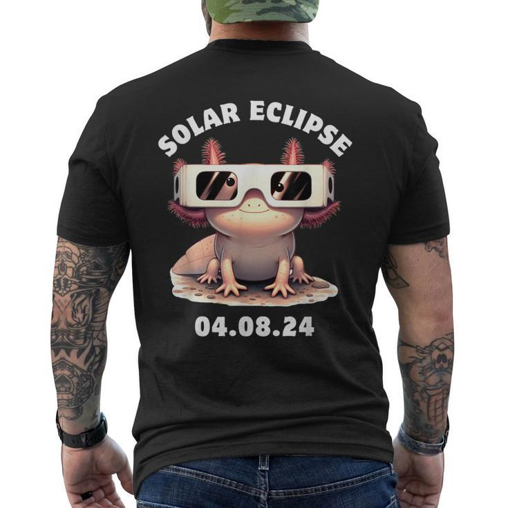 Total Solar Eclipse Axolotl April 8 2024 Solar Eclipse Men's T-shirt Back Print
