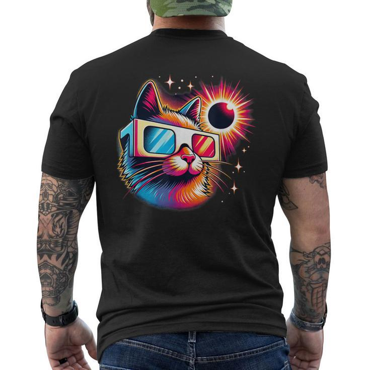 Total Solar Eclipse Cat Colorful Men's T-shirt Back Print