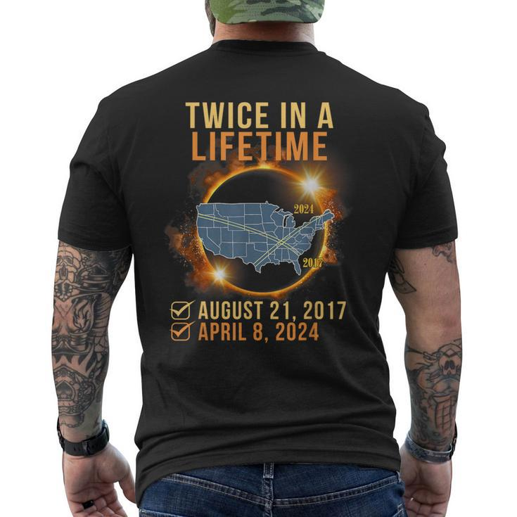 Total Solar Eclipse Clothing Twice In Lifetime April 8 2024 Men's T-shirt Back Print