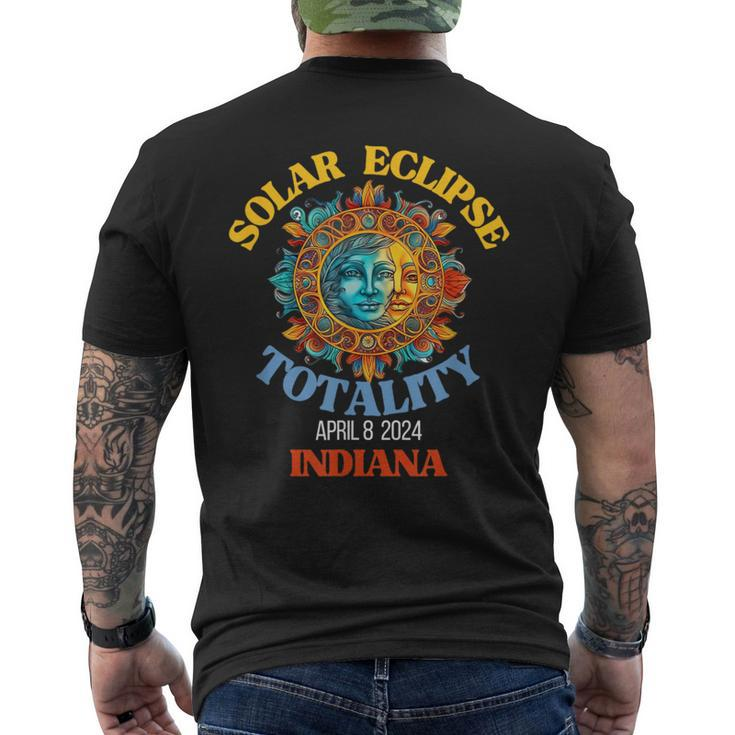 Total Solar Eclipse Indiana April 8 2024 Usa Totality Men's T-shirt Back Print