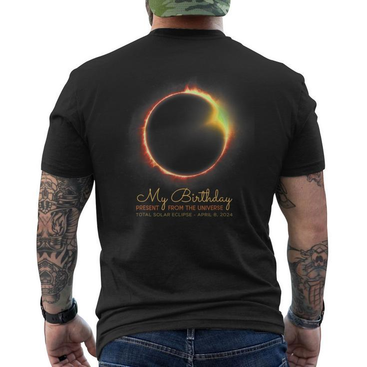 Total Solar Eclipse It's My Birthday April 8 2024 Men's T-shirt Back Print