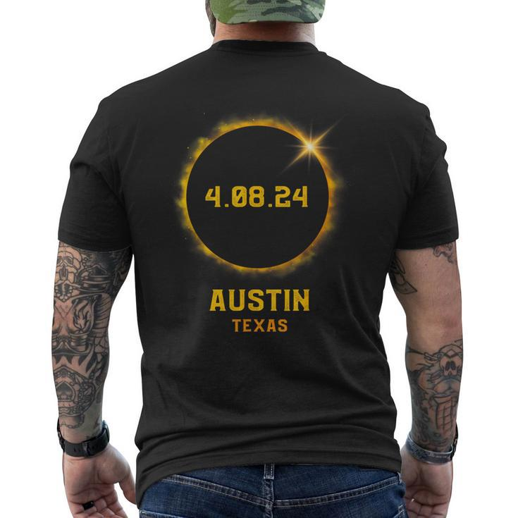 Total Solar Eclipse Spring April 8 2024 Austin Texas Men's T-shirt Back Print