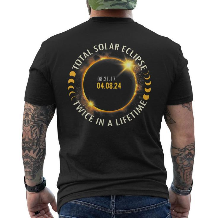 Total Solar Eclipse Twice In A Lifetime 082117 040824 Men's T-shirt Back Print