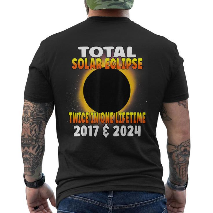 Total Solar Eclipse Twice In One Lifetime 2017 & 2024 Cosmic Men's T-shirt Back Print