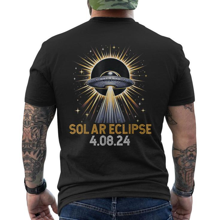 Total Solar Eclipse Ufo April 8 2024 Solar Eclipse Alien Men's T-shirt Back Print