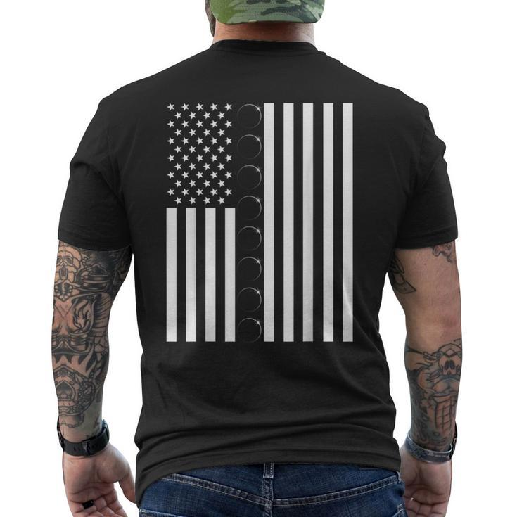 Total Solar Eclipse Us American Flag 04082024 Totality Men's T-shirt Back Print