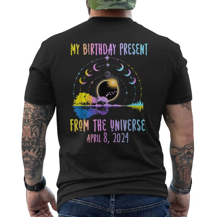 Total Solar Eclipse And Yes It's My Birthday April 8 2024 Men's T-shirt Back Print