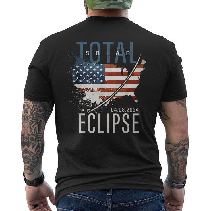 Totality America Usa Map Total Solar Eclipse 04082024 Men's T-shirt Back Print