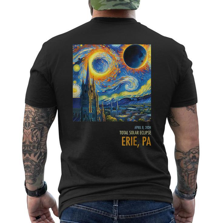 Totality Total Solar Eclipse 04 8 2024 Erie Pa Starry Night Men's T-shirt Back Print