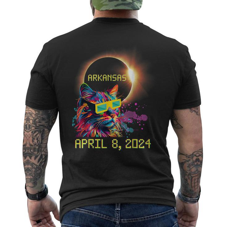 Totality Total Solar Eclipse Cat April 8 2024 Arkansas Men's T-shirt Back Print