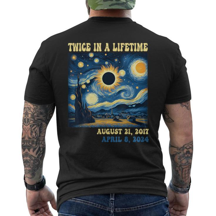 Totality Total Solar Eclipse Twice In A Lifetime Van Gogh Men's T-shirt Back Print
