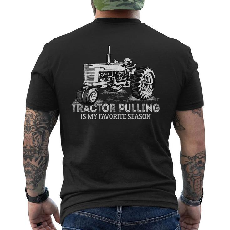 Tractor Pulling Is My Favorite Season Retro Vintage Tractor Men's T-shirt Back Print