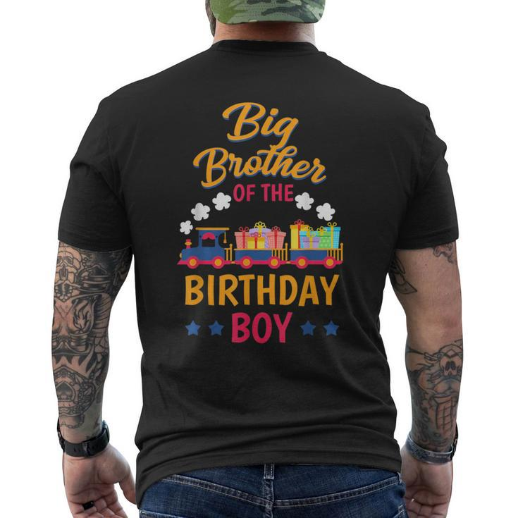 Train Bday Party Railroad Big Brother Of The Birthday Boy Men's T-shirt Back Print