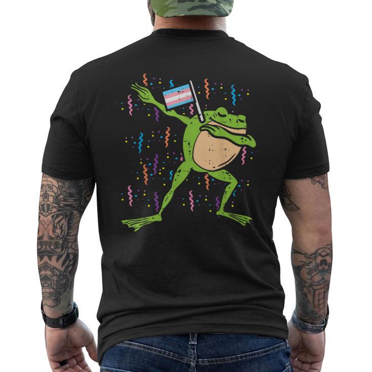 Transgender Flag Frog Dab Lgbt Trans Pride Stuff Animal Men's T-shirt Back Print