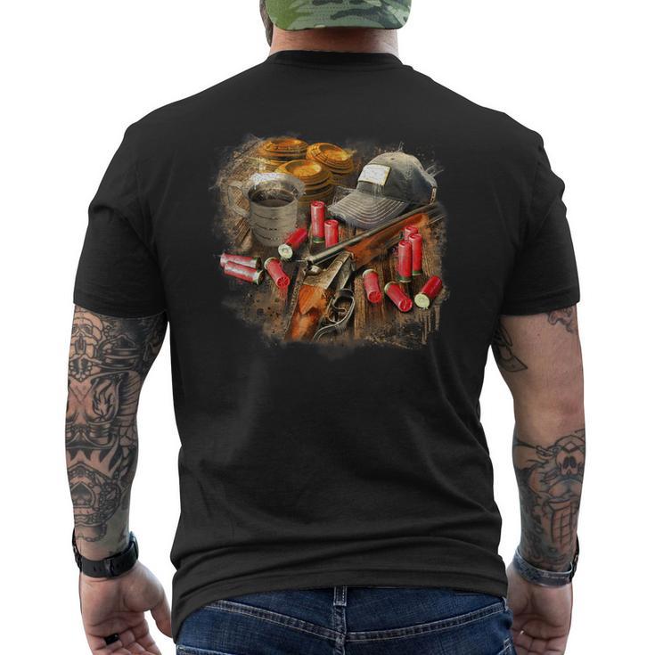 Trap Shooting Clays Skeet Shotgun Hat Ammo Men's T-shirt Back Print